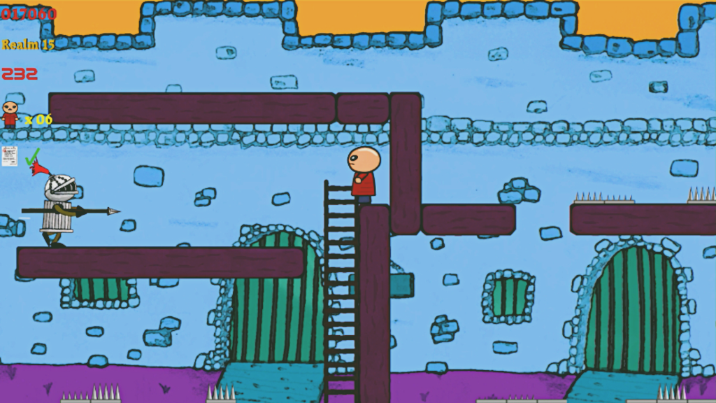 Character Lucas in the Knights and Spikes Level